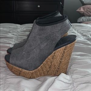 Stuart Weitzman denim wedges